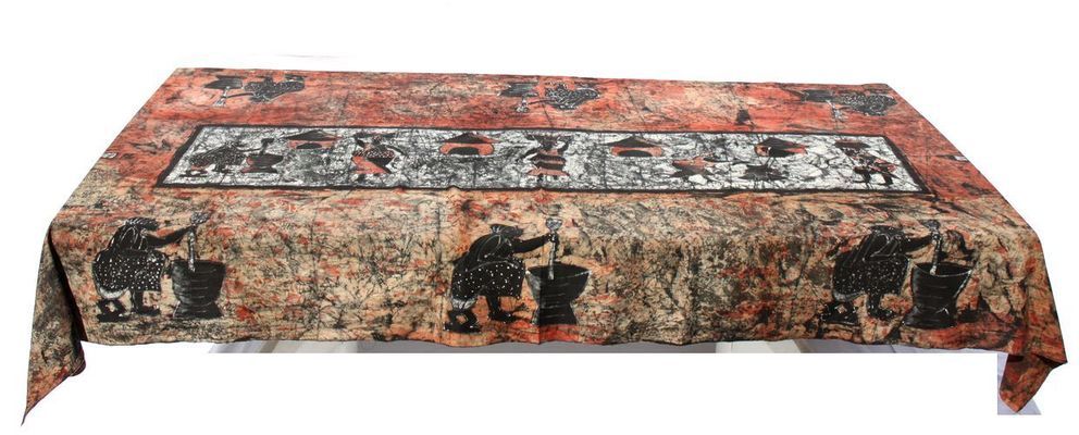 Nappe batick rectangulaire africaine 12 places